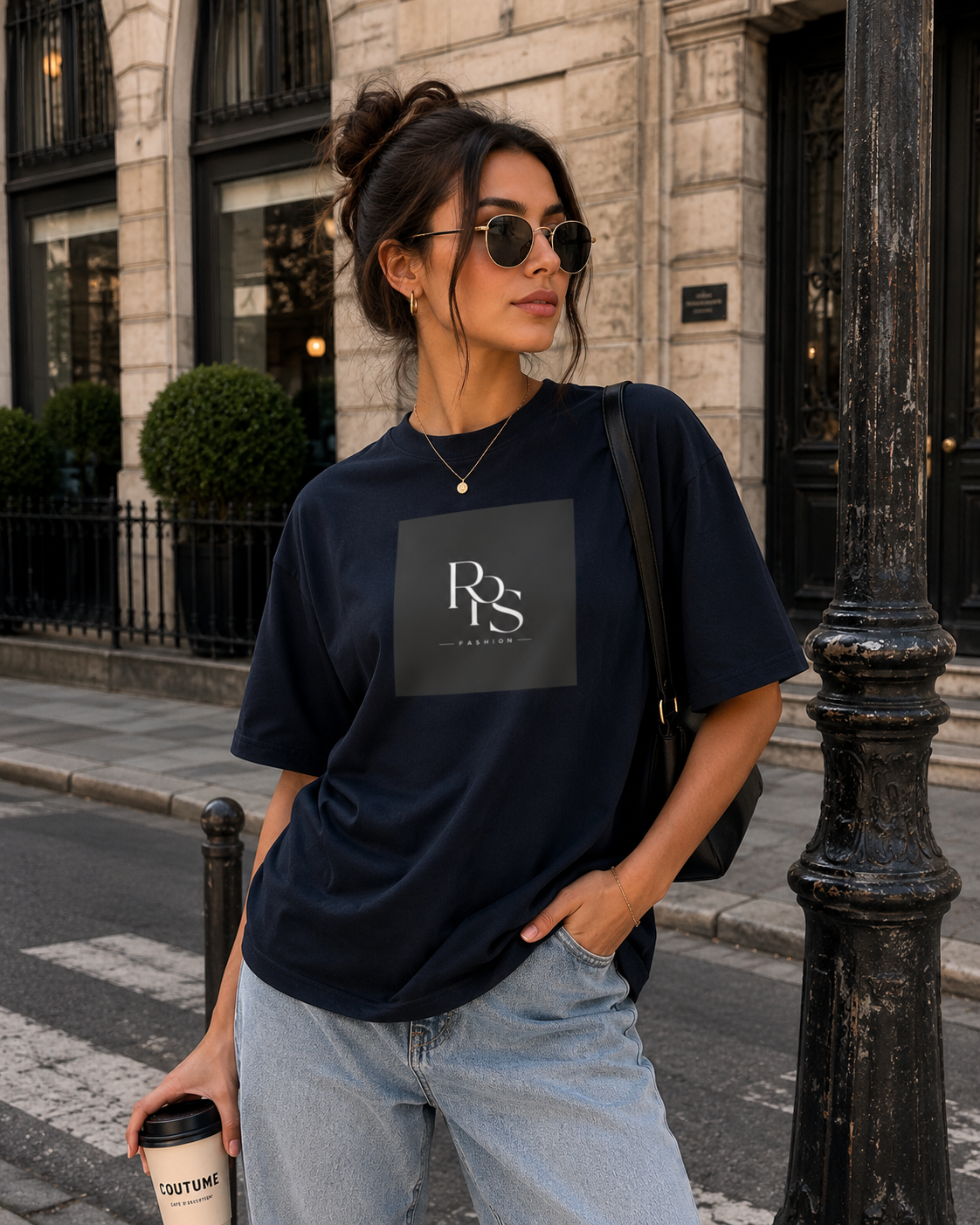 Organic Oversized High Neck Women's T-Shirt