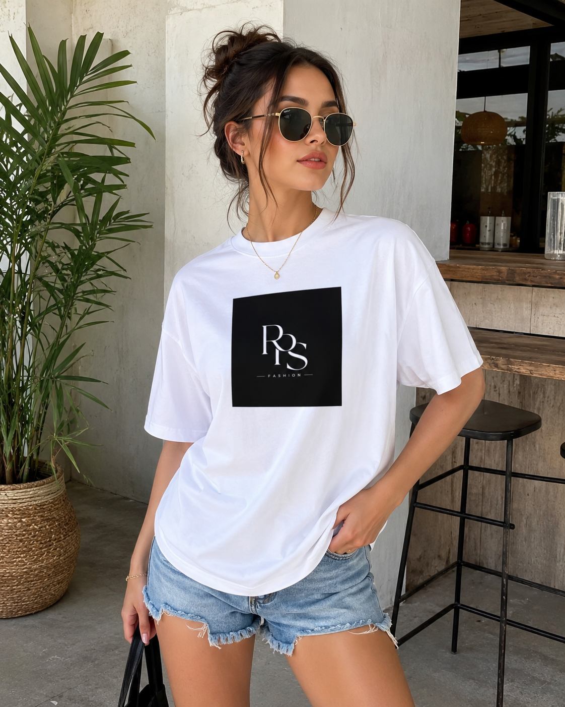 Organic Oversized High Neck Women's T-Shirt